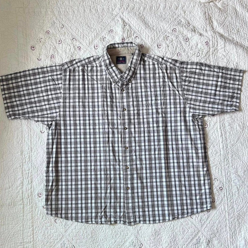 3XL Men's Short Sleeve Button Down Wrangler Casual Shirt